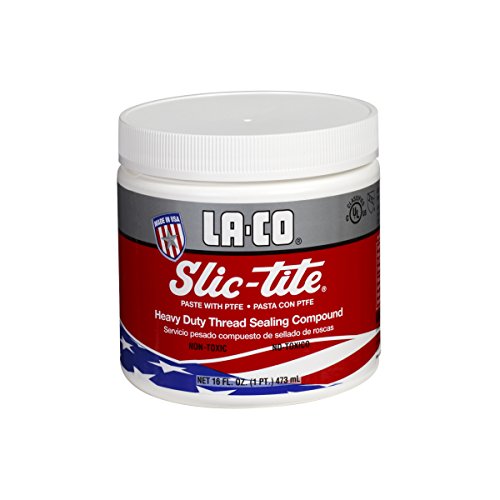 LA-CO 42012 Slic-Tite Premium Thread Sealant Paste with PTFE, -50 to 500 Degree F Temperature, 1 pt Jar