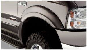 bushwacker oe style factory front fender flares | 2-piece set, black, smooth finish | 20039-02 | fits 1999-2007 ford f-250/f-350/f-450/f-550 super duty