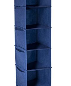 6 SHELF HANGING SWEATER CLOSET & CLOTHING ORGANIZER, BLUE