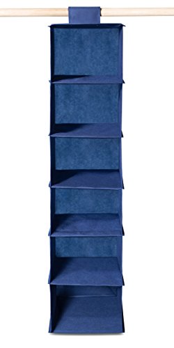 6 SHELF HANGING SWEATER CLOSET & CLOTHING ORGANIZER, BLUE