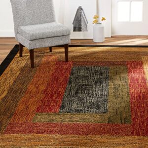 home dynamix royalty vega contemporary geometric area rug, black/brown, 7’8″x10’4″