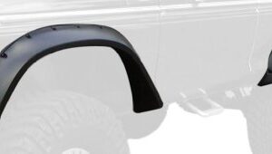 Bushwacker Cutout Pocket/Rivet Style Rear Fender Flares | 2-Piece Set, Black, Smooth Finish | 20014-11 | Fits 1973-1979 Ford Bronco, F-100, F-150, F-250, F-350 w/ 6.8' or 8' Bed