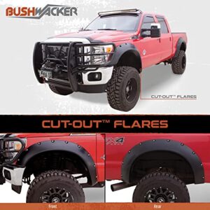 Bushwacker Cutout Pocket/Rivet Style Rear Fender Flares | 2-Piece Set, Black, Smooth Finish | 20014-11 | Fits 1973-1979 Ford Bronco, F-100, F-150, F-250, F-350 w/ 6.8' or 8' Bed