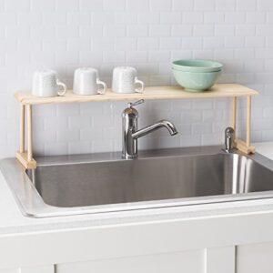 Home Basics SS01003 30 Inch Over Sink Shelf Wood