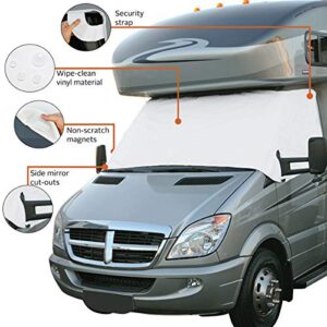 Classic Accessories Over Drive RV Windshield Cover, Dodge, Mercedes Sprinter '06-'15, White, Window Cover, Motorhome Windshield Cover, Window Sunshade Cover, Universal RV Acessories