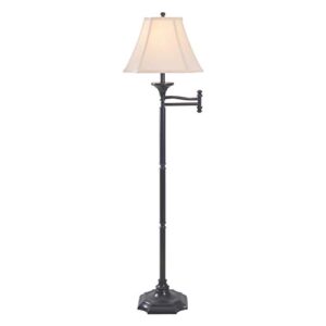 kenroy home 33051bbz wentworth swing arm floor lamp with burnished bronze finish, classic style, 59.25″ height, 28.25″ width, 20″ depth