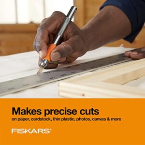 Fiskars Heavy Duty Die Cast, Exacto, 8 Inch, Precision Knife for Crafts, Multi Use Blade with Protective Cover, Steel