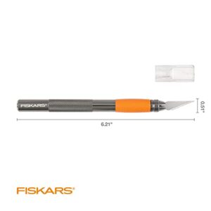 Fiskars Heavy Duty Die Cast, Exacto, 8 Inch, Precision Knife for Crafts, Multi Use Blade with Protective Cover, Steel