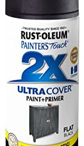 Rust-Oleum 249127 Painter's Touch 2X Ultra Cover, 12 Oz, Flat Black