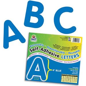 Pacon 0051623 Self-Adhesive Reusable Letter, 4", Blue, Pack of 78