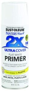 rust-oleum 249058 painter’s touch 2x ultra cover, 12 fl oz (pack of 1), flat white primer, 12 ounce