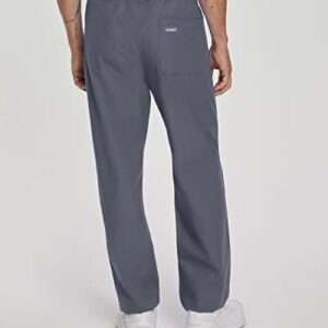 Landau Standard Essentials Unisex Relaxed Fit 1-Pocket Drawstring Scrub Pants 7602, Steel Grey, Medium