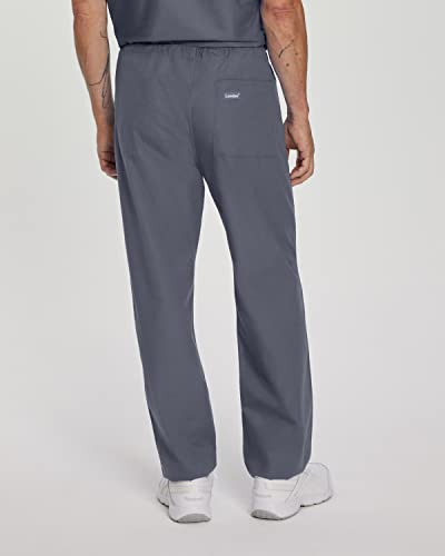 Landau Standard Essentials Unisex Relaxed Fit 1-Pocket Drawstring Scrub Pants 7602, Steel Grey, Medium