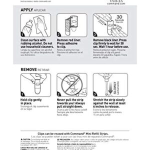 Command 17026 Decorating, White, 20 (17026-ES) 20PK Clip/Comm Adhesive, 20 Clips, Clear, 20 Clips