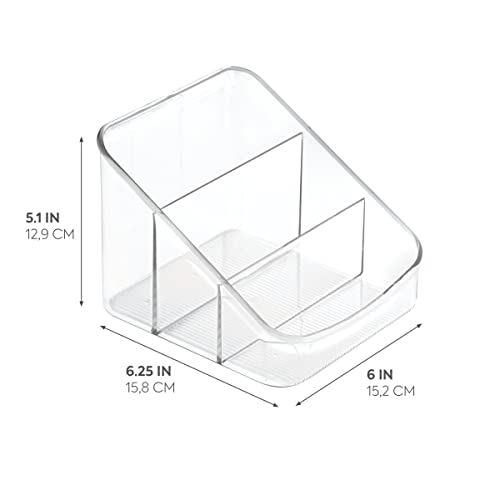 iDesign Linus BPA-Free Plastic 3-Tier Packet Organizer - 6.25" x 5.75" x 5", Clear