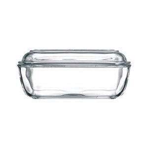 luminarc arcoroc lid 17×10,5cm, 1 piece plain glass butter dish, 1, classic design