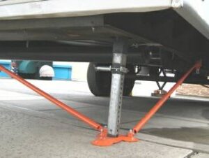 SteadyFast Stabilizer for 5th Wheels, Travel, and Camper Trailers Without Auto Leveling - 2 Foot Plates- Item A