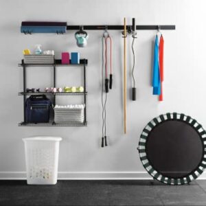 Rubbermaid FastTrack Wall Mounted Storage and Organization System Rail for Home and Garage, Horizontal 48", Holds up to 1,750 pounds, Black, Perfect for Yard Tools/Sports Equipment/Ladders