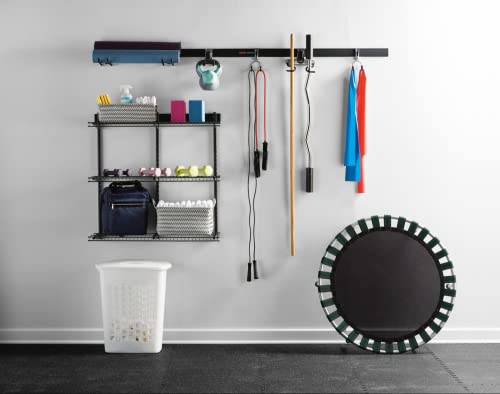 Rubbermaid FastTrack Wall Mounted Storage and Organization System Rail for Home and Garage, Horizontal 48", Holds up to 1,750 pounds, Black, Perfect for Yard Tools/Sports Equipment/Ladders