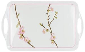 reston lloyd rectangular melamine serving/ottoman tray, cherry blossom