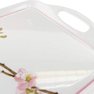 Reston Lloyd Rectangular Melamine Serving/Ottoman Tray, Cherry Blossom