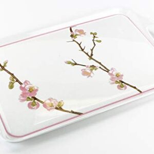 Reston Lloyd Rectangular Melamine Serving/Ottoman Tray, Cherry Blossom