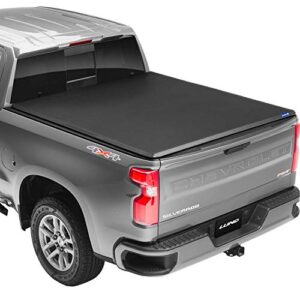 lund genesis tri-fold soft folding truck bed tonneau cover | 95093 | fits 2007 – 2013 chevy/gmc silverado/sierra 6′ 7″ bed (78.7″)