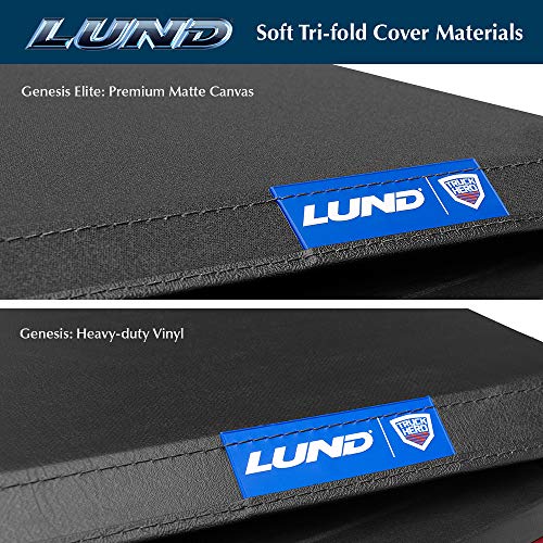 Lund Genesis Tri-Fold Soft Folding Truck Bed Tonneau Cover | 95093 | Fits 2007 - 2013 Chevy/GMC Silverado/Sierra 6' 7" Bed (78.7")