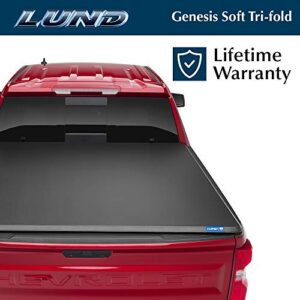 Lund Genesis Tri-Fold Soft Folding Truck Bed Tonneau Cover | 95093 | Fits 2007 - 2013 Chevy/GMC Silverado/Sierra 6' 7" Bed (78.7")