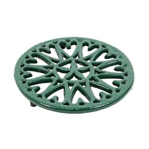 minuteman international sunburst, green woodstove tabletop cast iron trivet, 7″ diameter