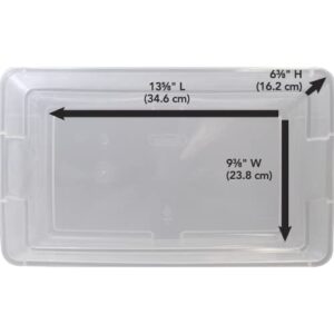 Sterilite 16448012 16 Quart/15 Liter Storage Box, White Lid with Clear Base, 12-Pack