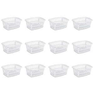 sterilite 12458012 1.5 bushel/53 liter rectangular laundry basket, white (pack of 12)