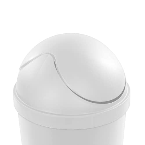 Sterilite 10838006 3 Gallon/11.4 Liter Round SwingTop Wastebasket, White, 6-Pack