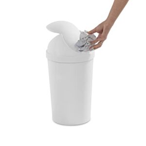 Sterilite 10838006 3 Gallon/11.4 Liter Round SwingTop Wastebasket, White, 6-Pack