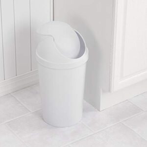 Sterilite 10838006 3 Gallon/11.4 Liter Round SwingTop Wastebasket, White, 6-Pack