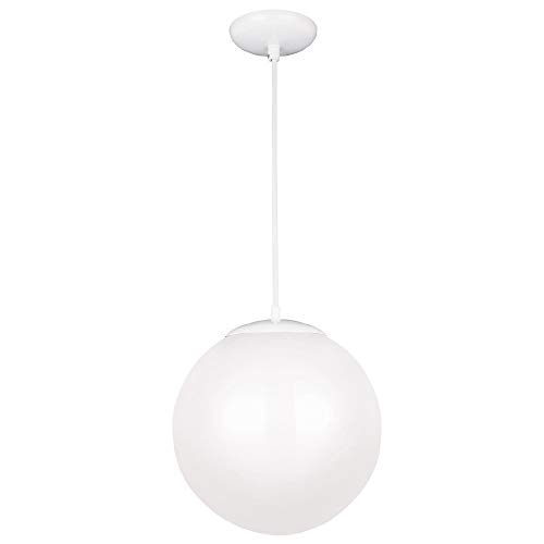 Sea Gull Lighting 6020-15 Leo Globe Pendant Hanging Modern Fixture, One - Light, White