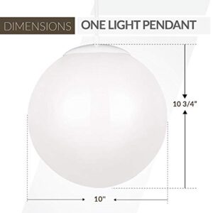 Sea Gull Lighting 6020-15 Leo Globe Pendant Hanging Modern Fixture, One - Light, White