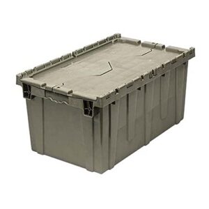 quantum storage systems qdc2717-12, attached lid container, 2.5 cu ft, 27″ x 17″ x 12″, gray