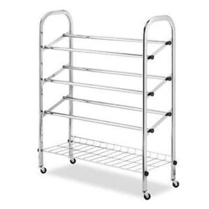 Whitmor Adjustable Rolling Shoe Rack, 12 Pair