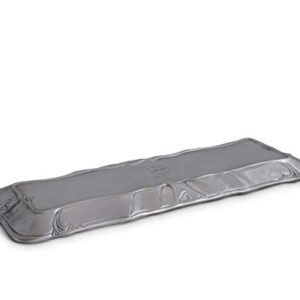 Arthur Court Designs Aluminum Metal Fleur-De-Lis Oblong Food Serving Tray Centerpiece 18 inch x 7 inch