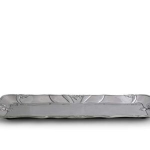 Arthur Court Designs Aluminum Metal Fleur-De-Lis Oblong Food Serving Tray Centerpiece 18 inch x 7 inch