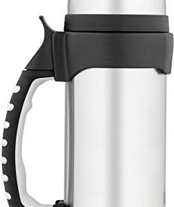 Thermos The Rock Vacuum Insulated 1 Liter Beverage Bottle, stainless steel/black, 1.1 quart (2510TRI2)