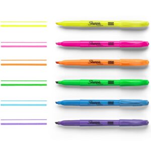 SHARPIE Pocket Style Highlighters, Chisel Tip, Assorted Fluorescent, 12 Count