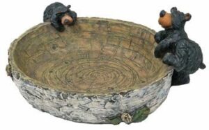 willie black bear bowl with paw prints inside (great candy dish) 9.5″