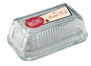 tablecraft ribbed glass butter dish