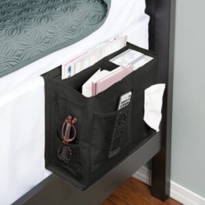 Richards Grey Gearbox 6 Pocket Bedside Storage Mattress Book Remote (Caddy, Black)