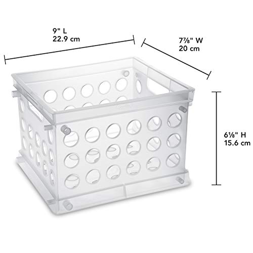 Sterilite 16958612 Mini Crate, Clear, 12-Pack,Small