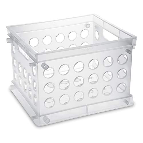 Sterilite 16958612 Mini Crate, Clear, 12-Pack,Small