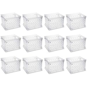 Sterilite 16958612 Mini Crate, Clear, 12-Pack,Small