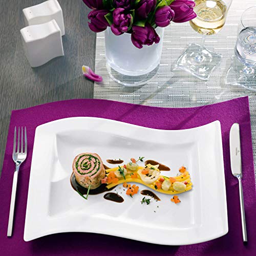 Villeroy & Boch New Wave Gourmet Plate, 13 x 9.5 in, White